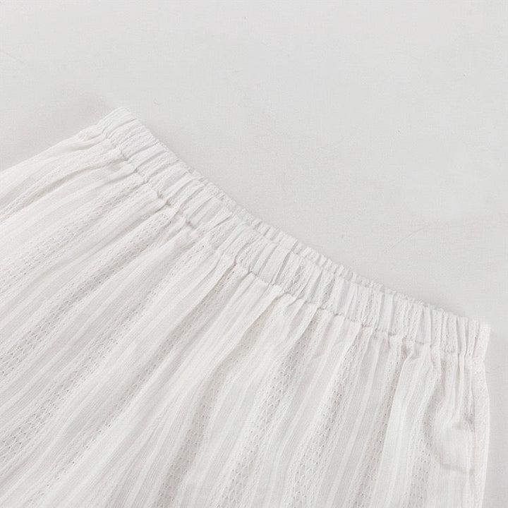 Two-piece chiffon suit with tie top and long pants – Neta Li