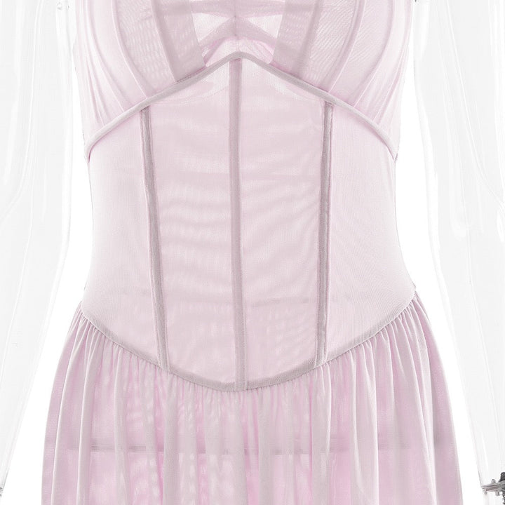 Chiffon maxi dress with back tie - FENNI