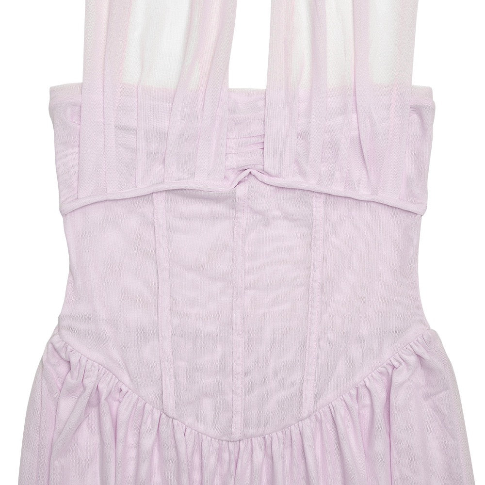 Chiffon maxi dress with back tie - FENNI
