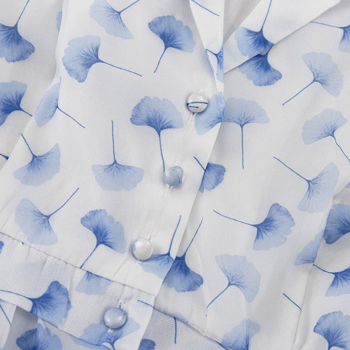 Two-piece floral chiffon set with maxi skirt and button-up top – GALIYA