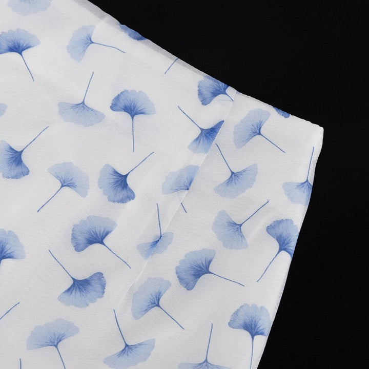Two-piece floral chiffon set with maxi skirt and button-up top – GALIYA