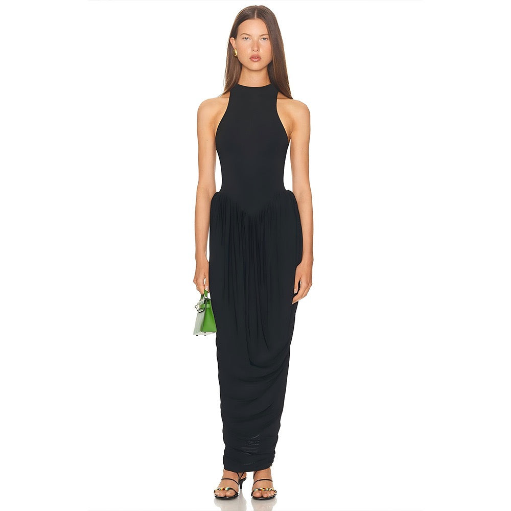 Maxi dress with pleats design - JALY