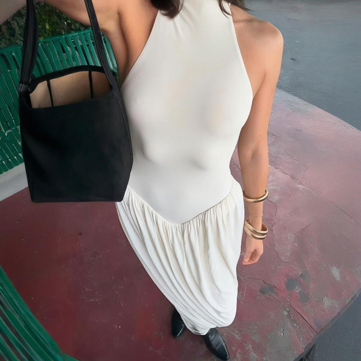 Maxi dress with pleats design - JALY