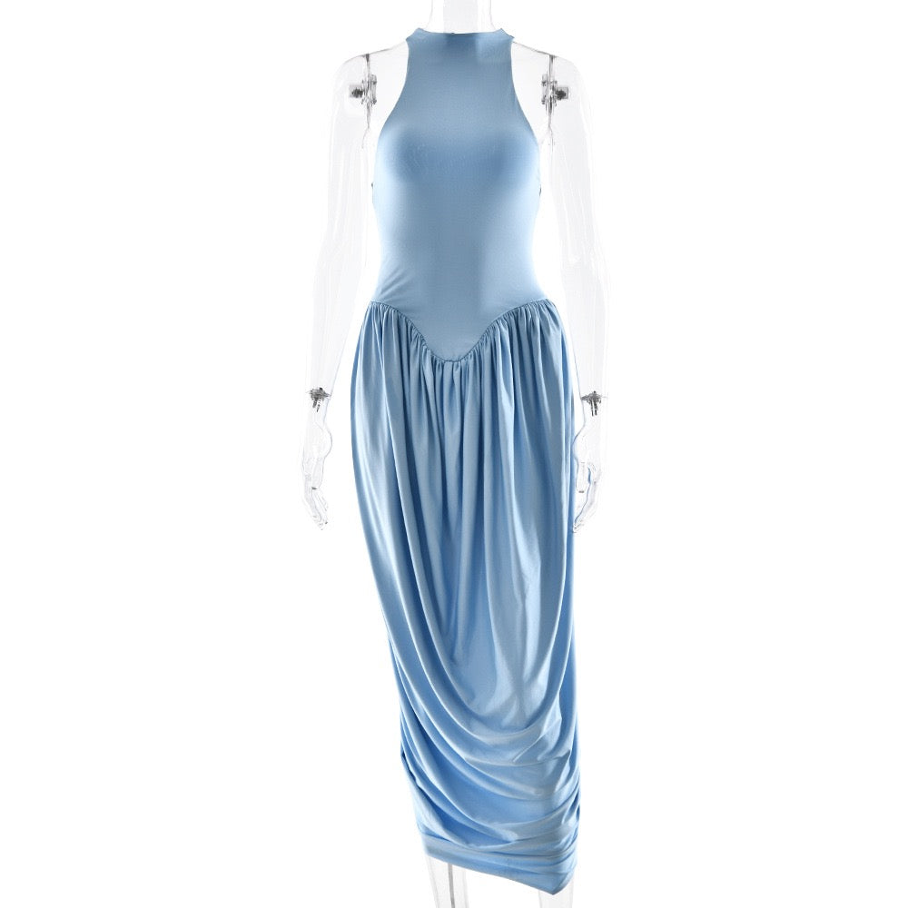 Maxi dress with pleats design - JALY