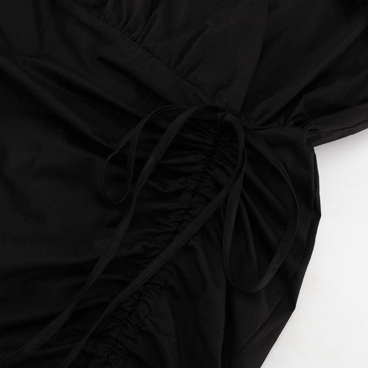 Mini dress with ruched and tie design – Gefen