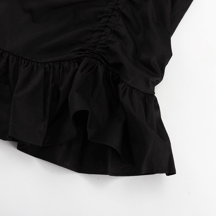 Mini dress with ruched and tie design – Gefen