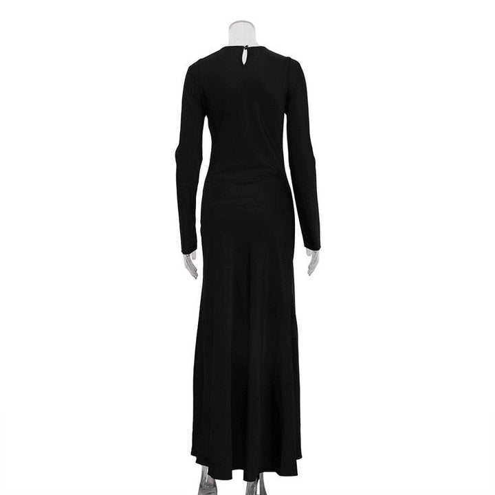 Lace-trimmed slit satin maxi dress - Lennon