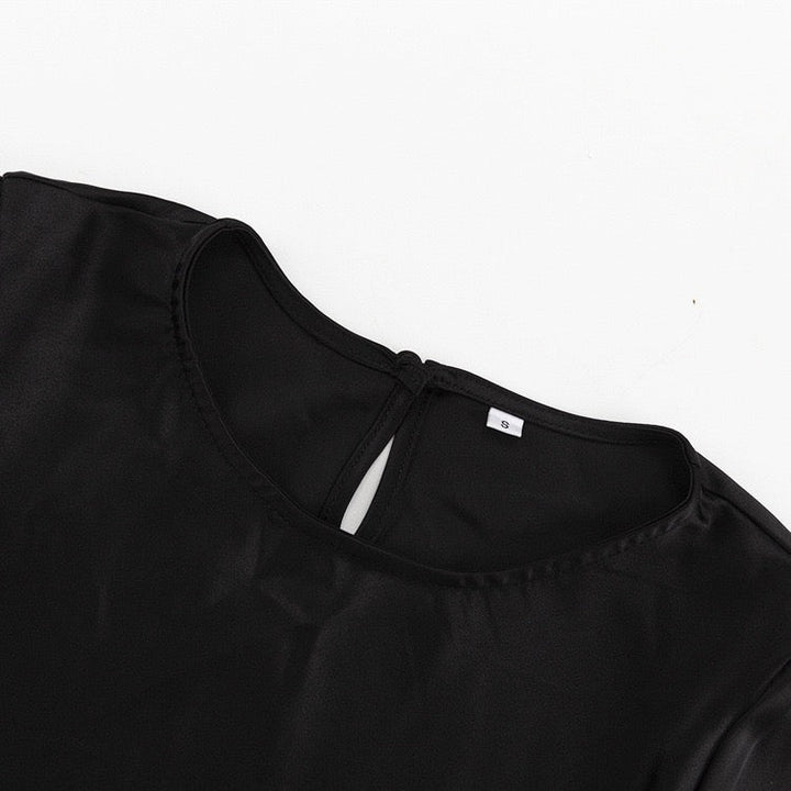 Lace-trimmed slit satin maxi dress - Lennon