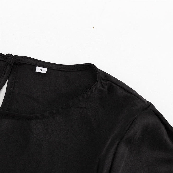 Lace-trimmed slit satin maxi dress - Lennon