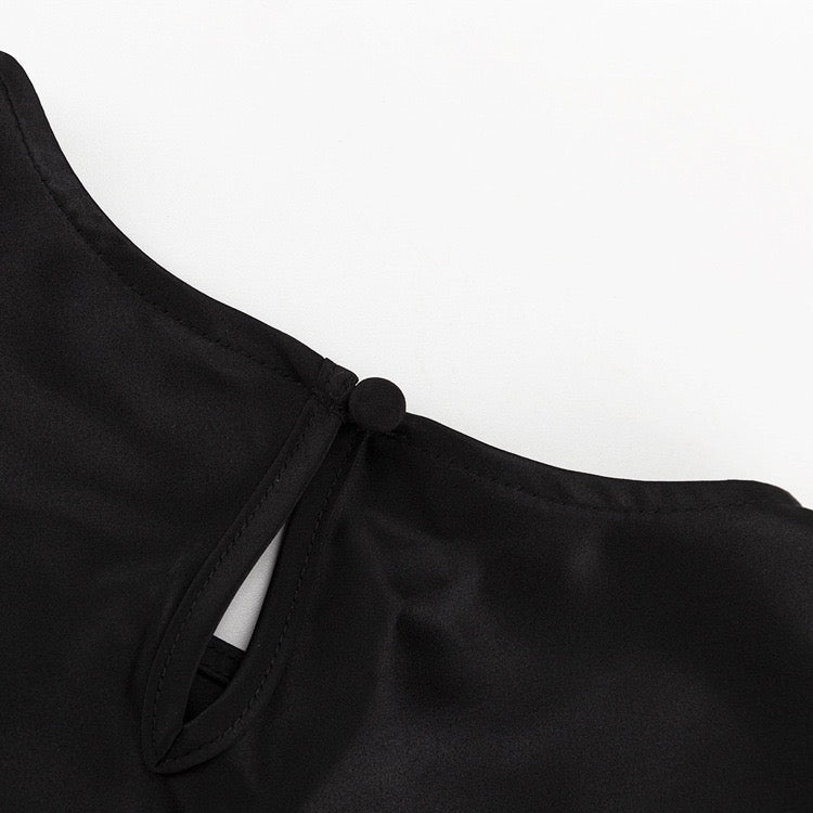 Lace-trimmed slit satin maxi dress - Lennon