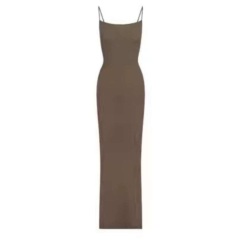 KIMIS fitted maxi dress in shaping fabric