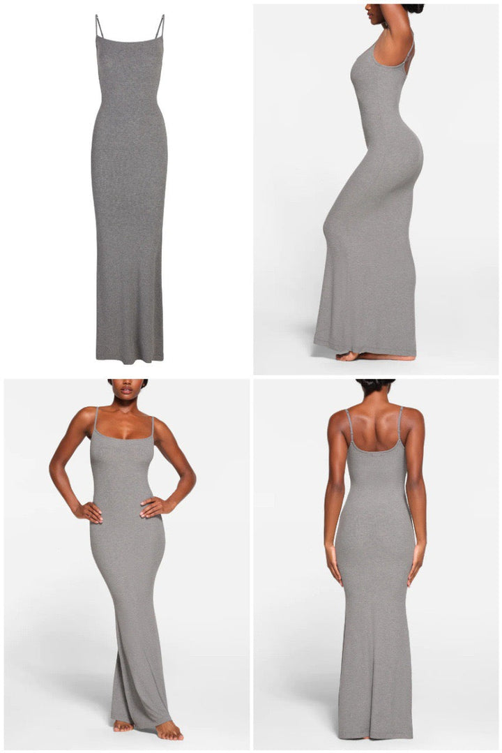 KIMIS fitted maxi dress in shaping fabric
