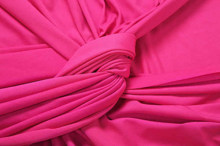 Maxi dress with ruched design and tie decoration - LILIAN