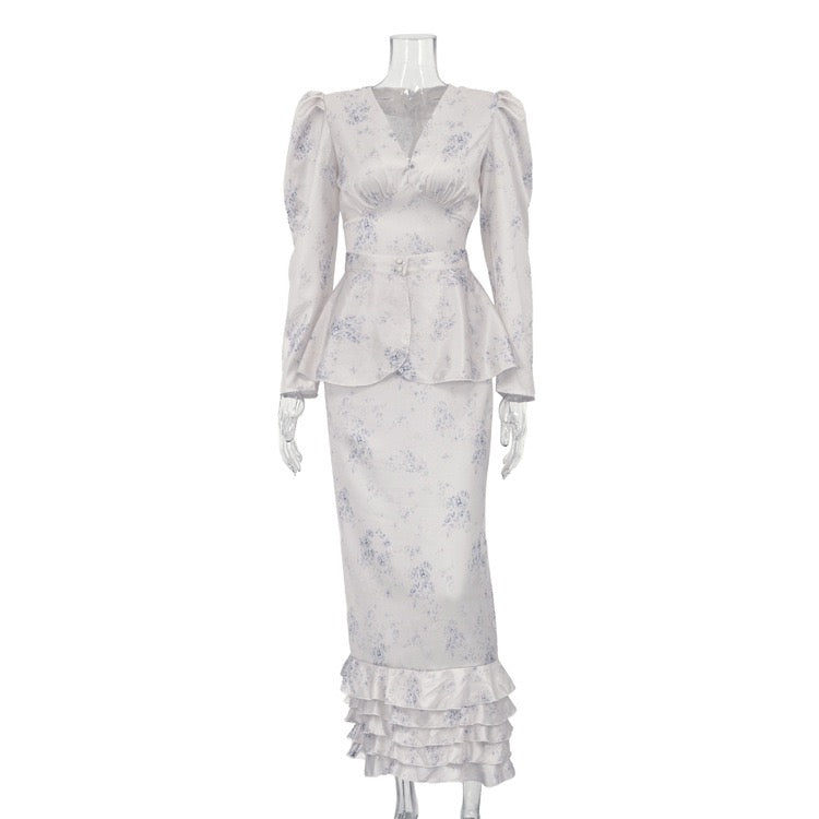 Floral satin maxi dress – Milia