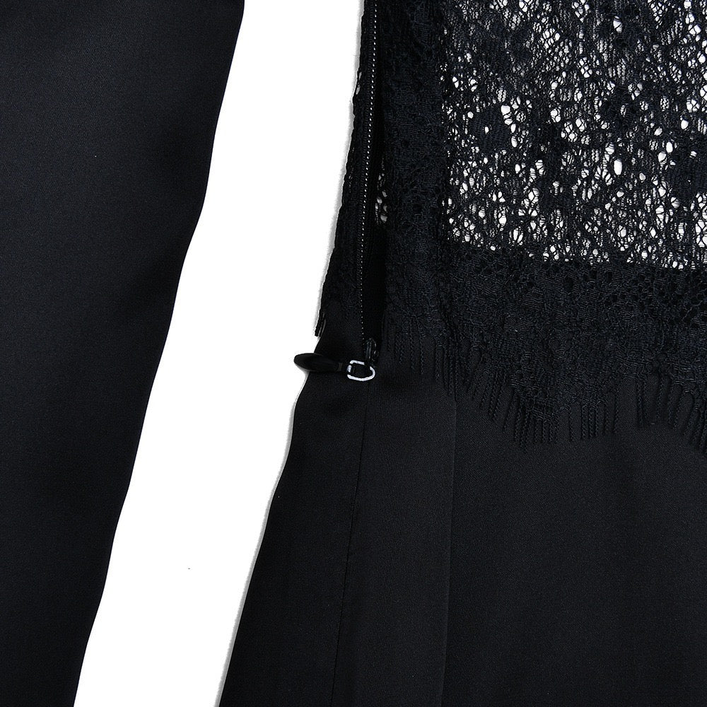 Satin maxi dress with lace design - Rita