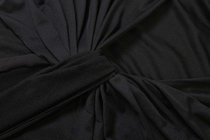 Maxi dress with ruched design and tie decoration - LILIAN