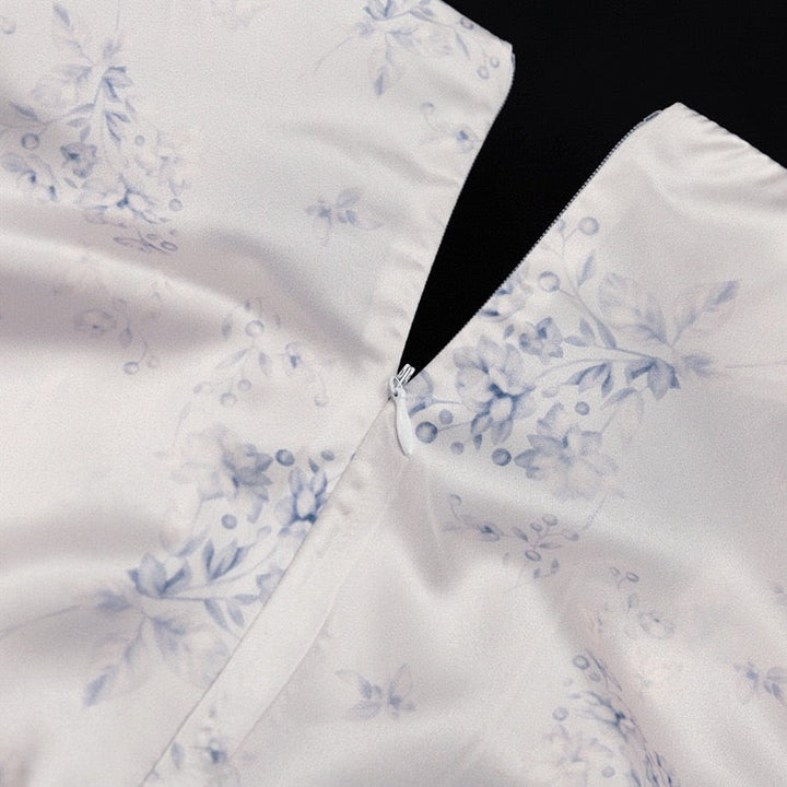 Floral satin maxi dress – Milia