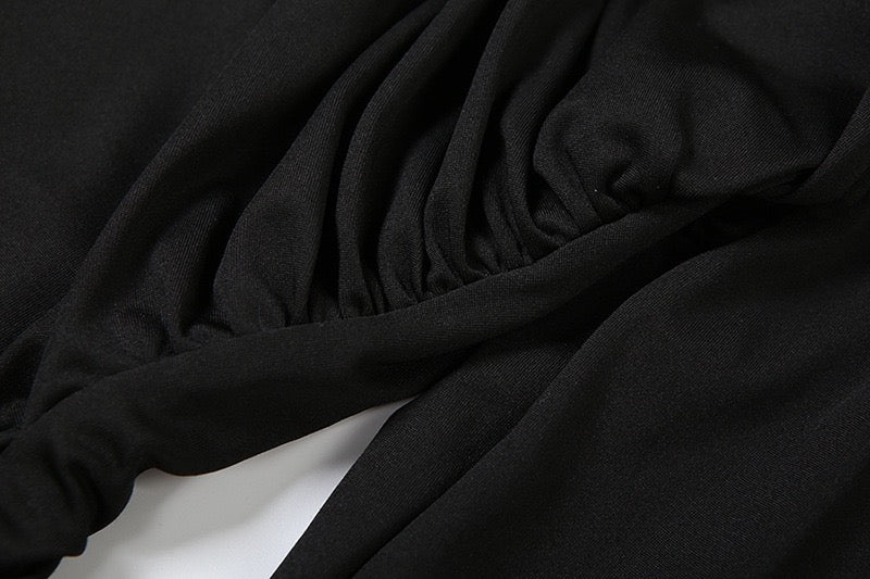 Maxi dress with ruched design and tie decoration - LILIAN