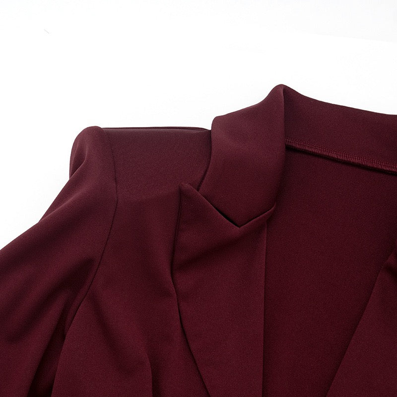 Tailored mini dress with pleats and buttons, V-neckline - Donatella