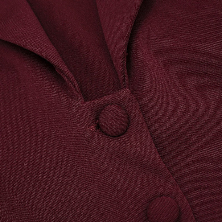 Tailored mini dress with pleats and buttons, V-neckline - Donatella