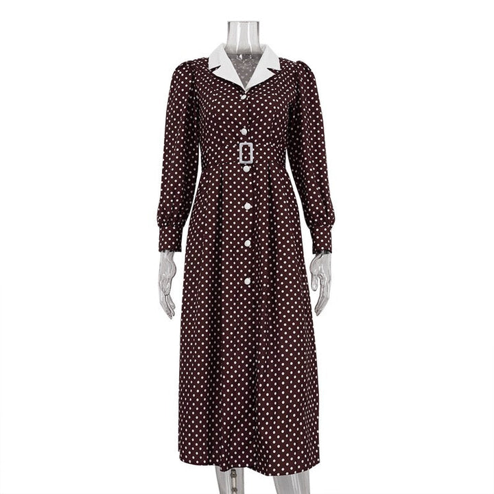 Polka-dot tailored midi dress – Virginia