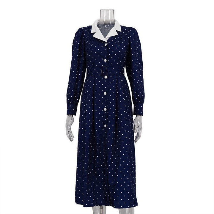 Polka-dot tailored midi dress – Virginia