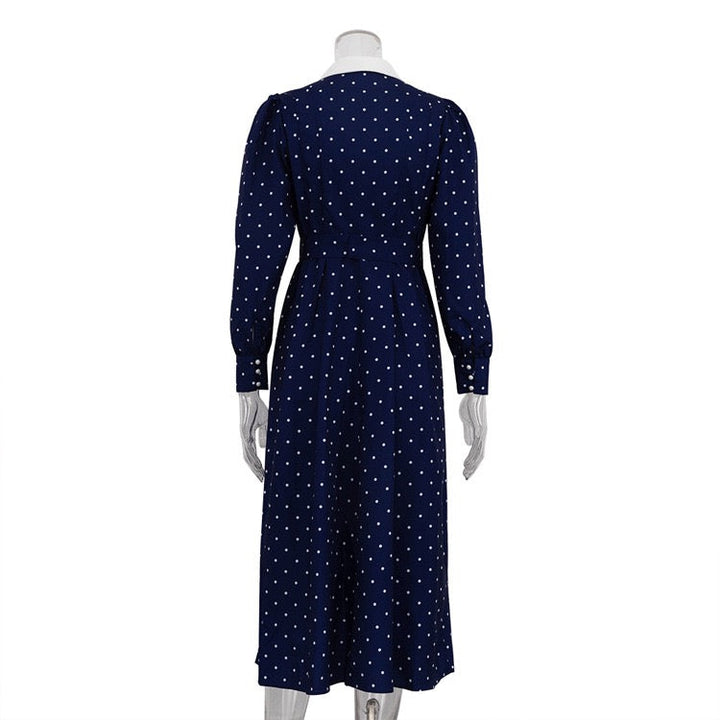 Polka-dot tailored midi dress – Virginia