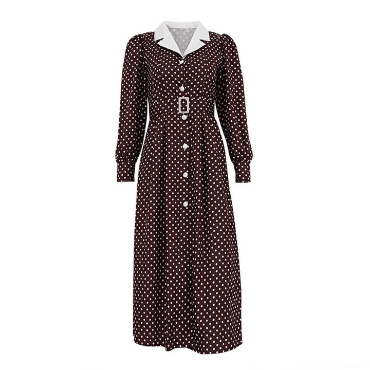 Polka-dot tailored midi dress – Virginia
