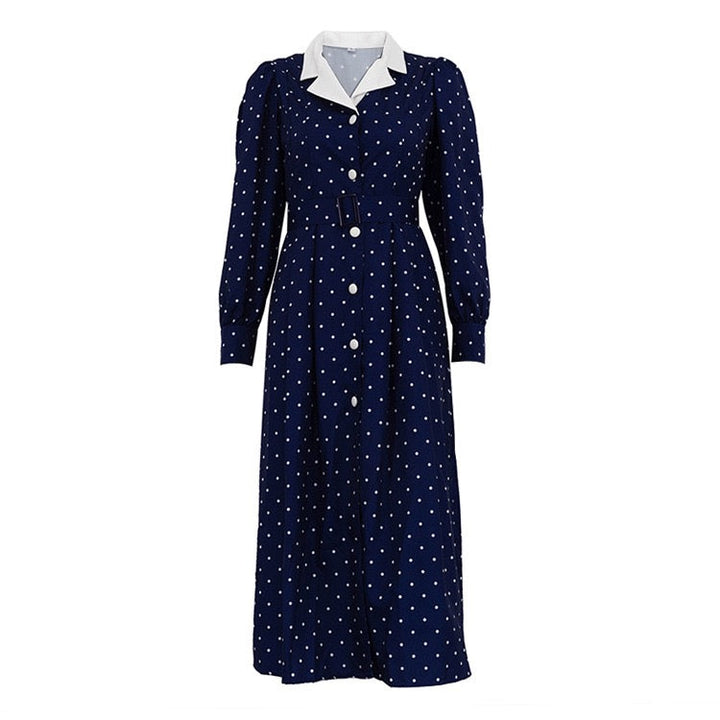 Polka-dot tailored midi dress – Virginia