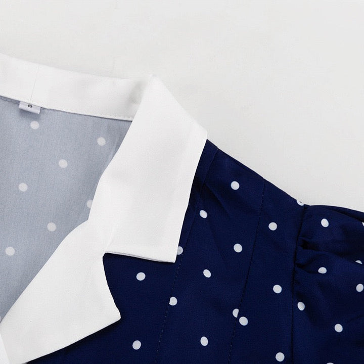 Polka-dot tailored midi dress – Virginia