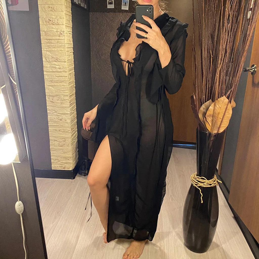 שמלת חוף מקסי ראפלס - דון