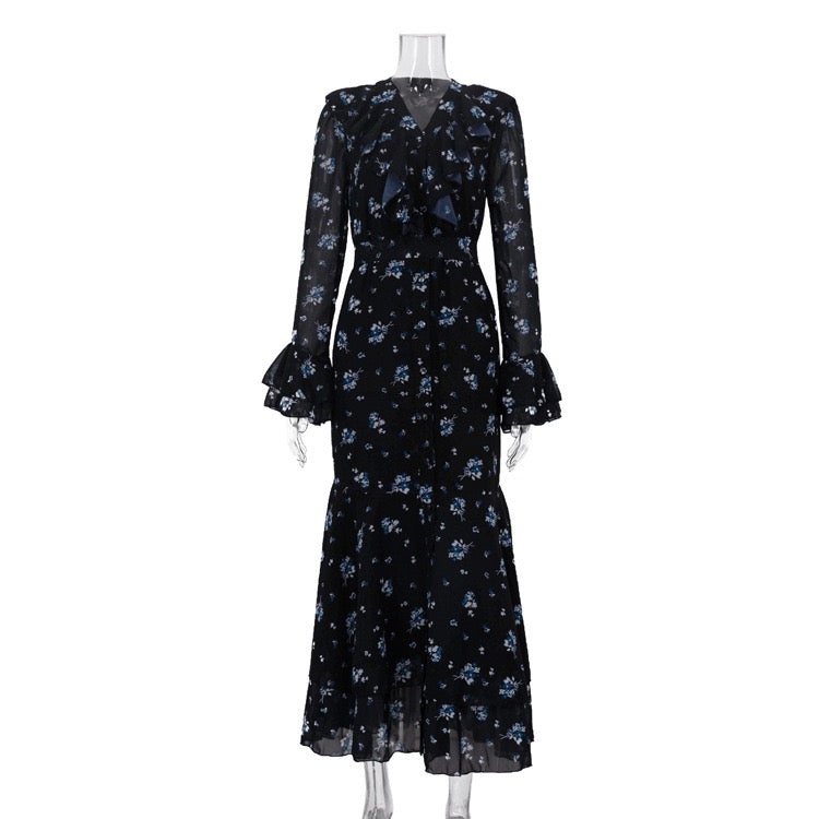 Floral chiffon maxi dress – Melania
