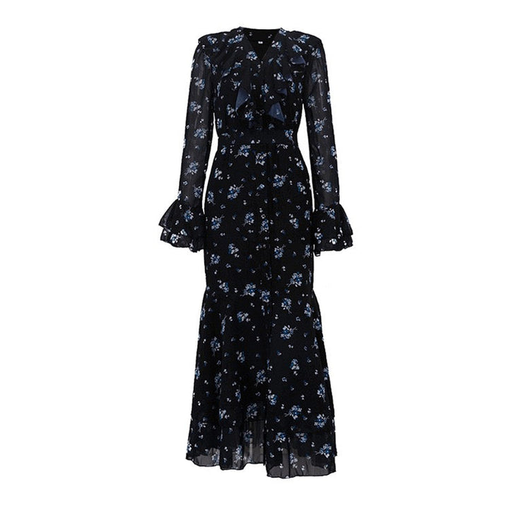 Floral chiffon maxi dress – Melania