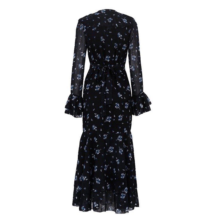 Floral chiffon maxi dress – Melania