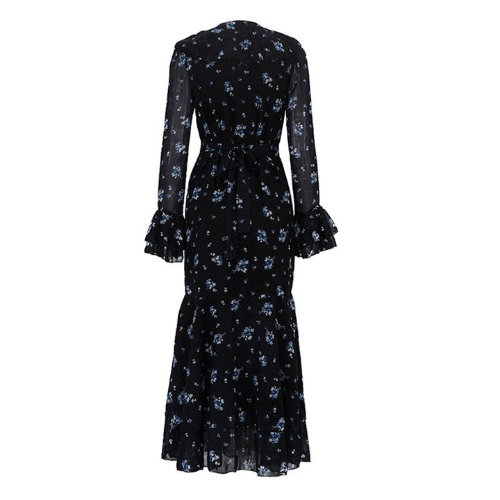 Floral chiffon maxi dress – Melania