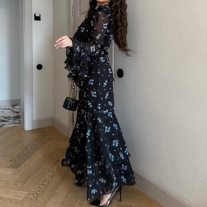 Floral chiffon maxi dress – Melania
