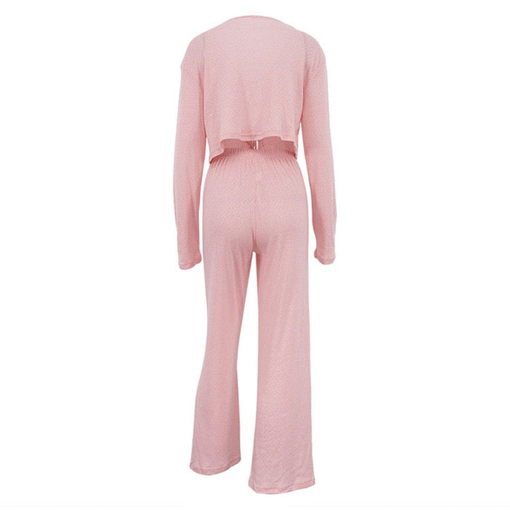 Two-piece suit with tie top and long pants – Neta