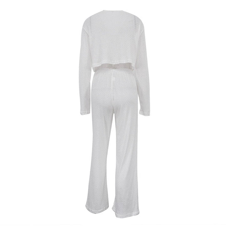 Two-piece suit with tie top and long pants – Neta