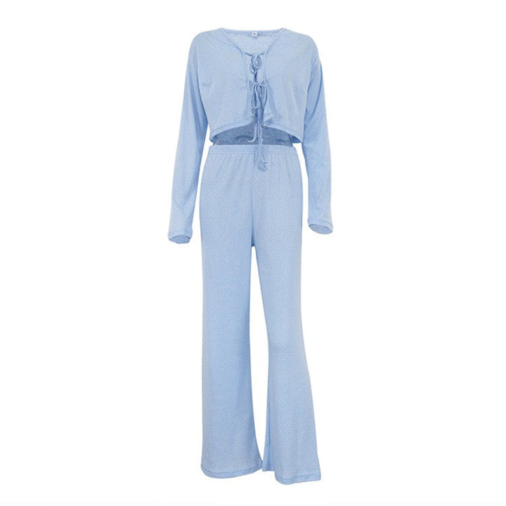 Two-piece suit with tie top and long pants – Neta