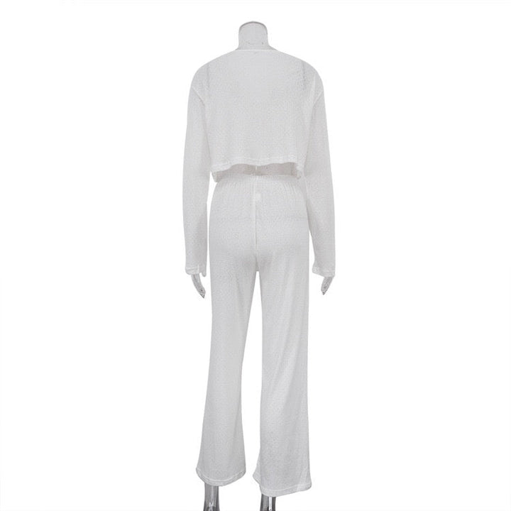 Two-piece suit with tie top and long pants – Neta