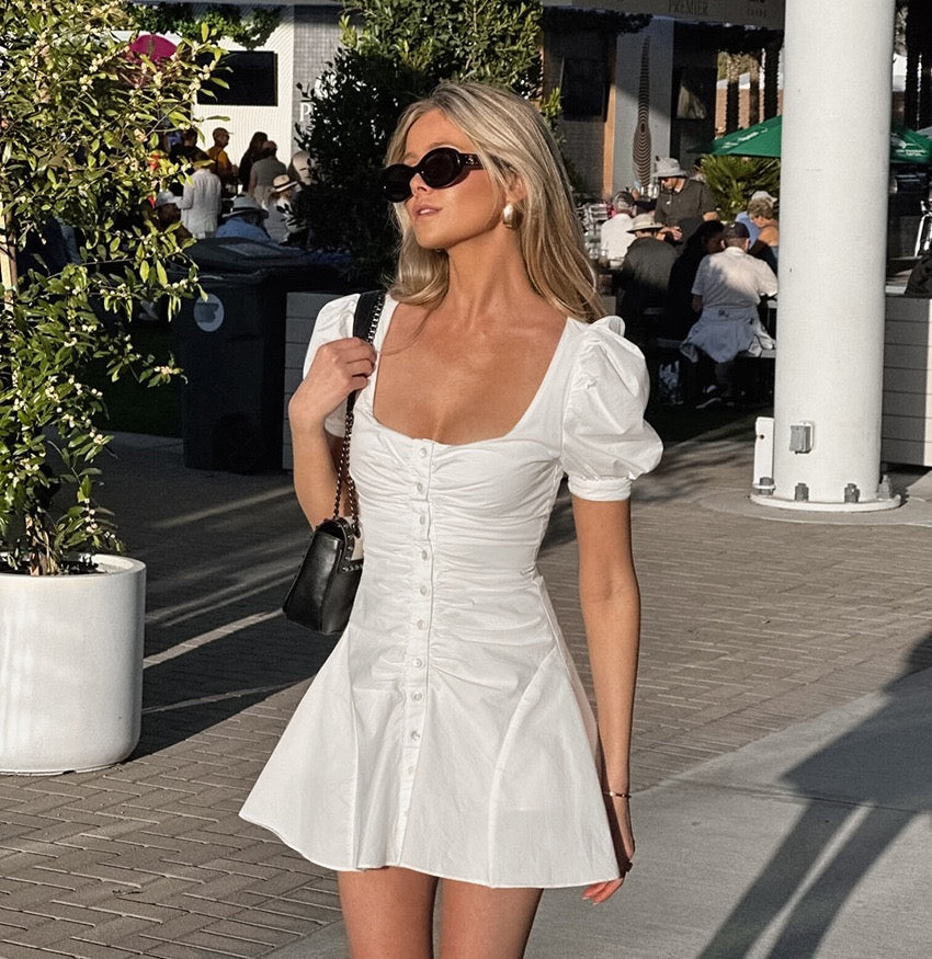 Button-design mini dress – Libby