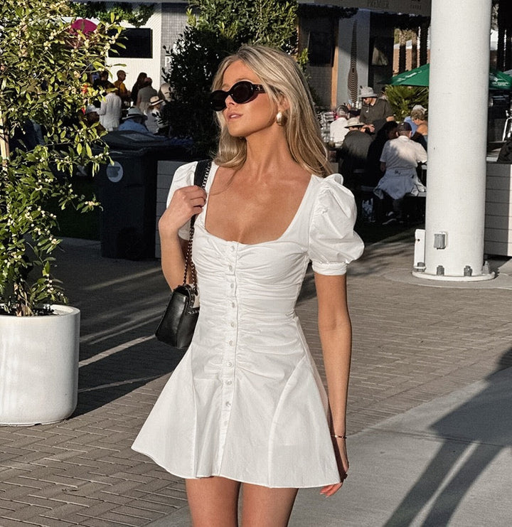 Button-design mini dress – Libby
