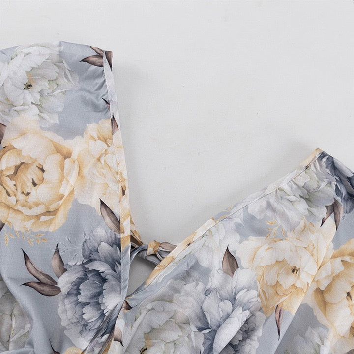 Floral balloon mini dress – Narcissus