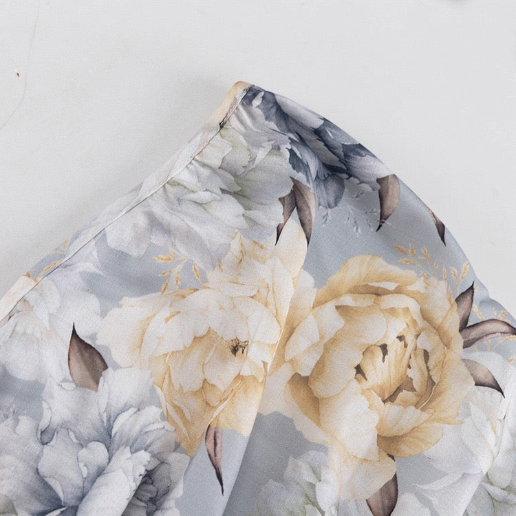 Floral balloon mini dress – Narcissus