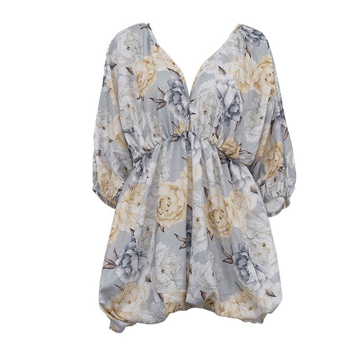 Floral balloon mini dress – Narcissus