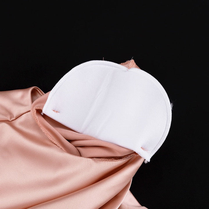 Satin maxi dress with ruched design – Dania