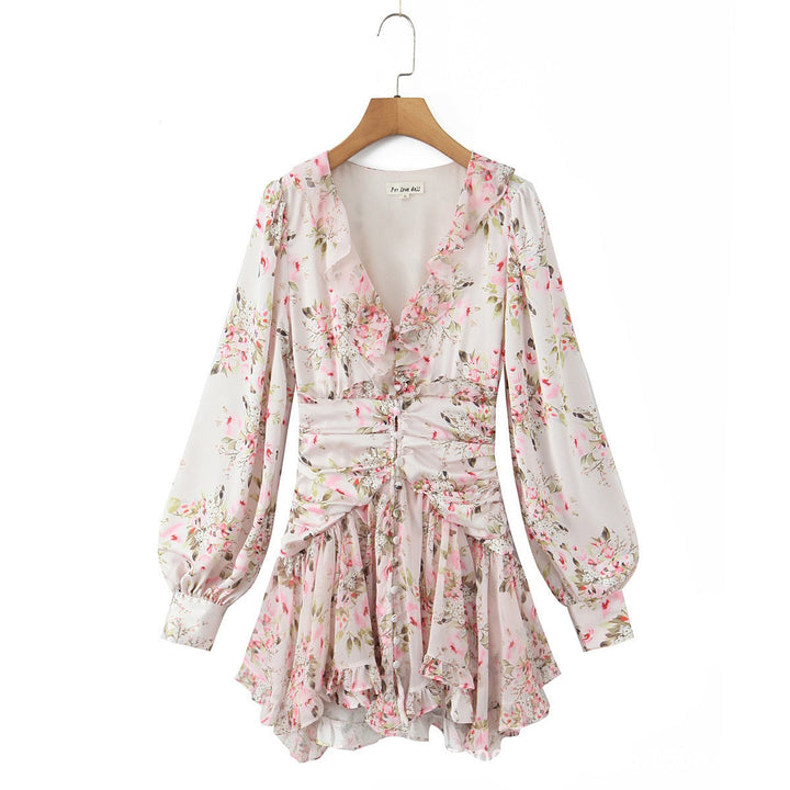 Floral chiffon mini dress with tiered ruffles – Delilah