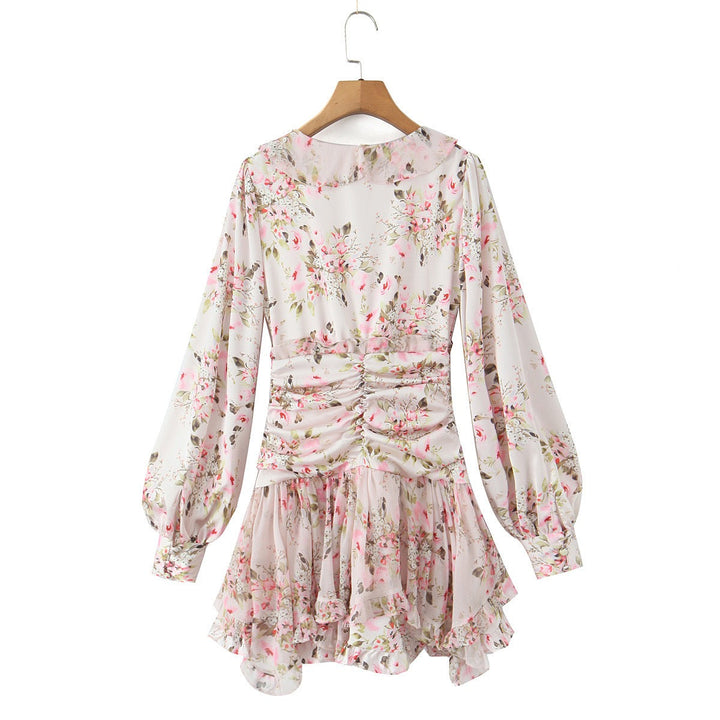 Floral chiffon mini dress with tiered ruffles – Delilah