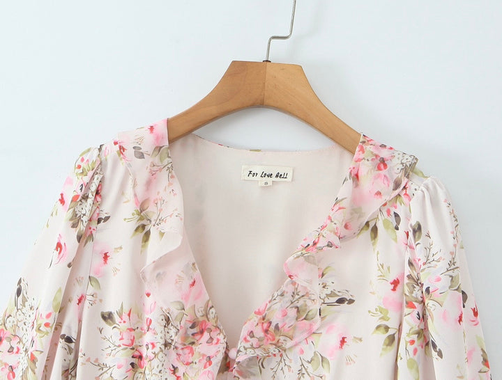 Floral chiffon mini dress with tiered ruffles – Delilah