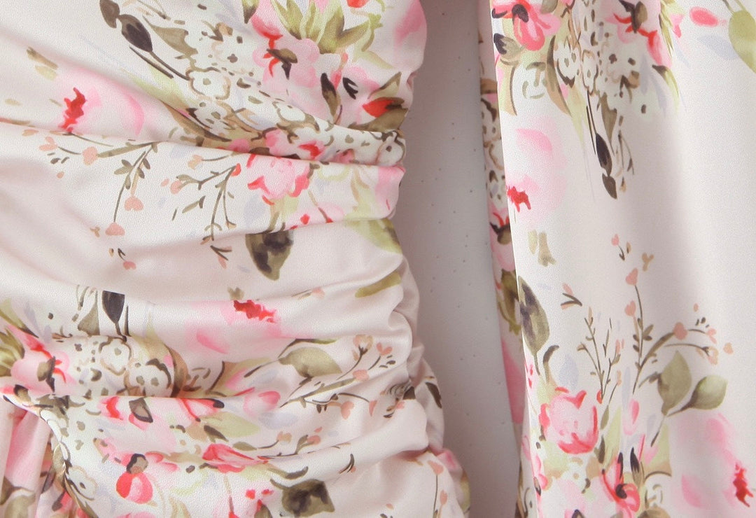 Floral chiffon mini dress with tiered ruffles – Delilah